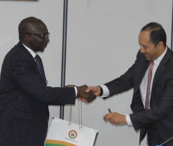 (L –R) ICRC DG, Mr. Aminu Diko with Mr. Moataz Elsaid, Senior Economist of the African Department, IMF in Nigeria