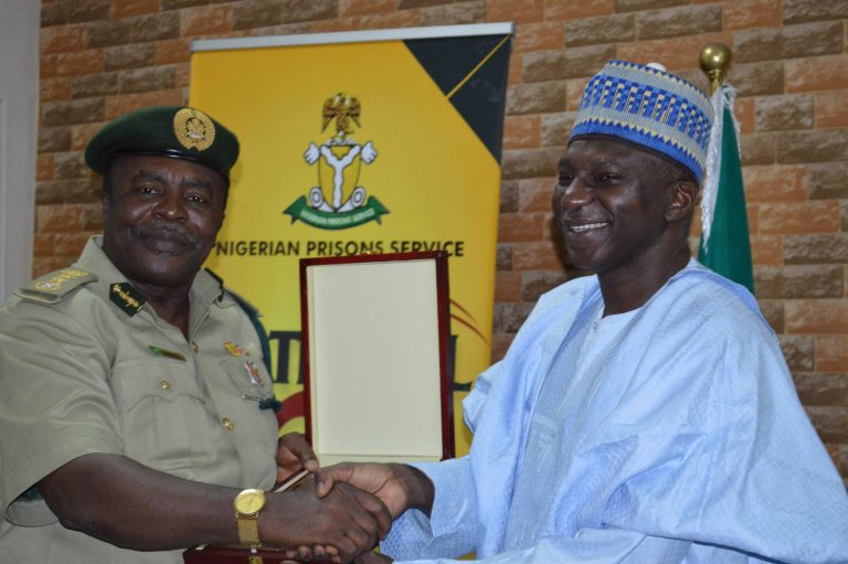 CG of Nigerian Prisons Service, Mr. Peter Ekpendu and DG ICRC, Mr. Aminu Diko during the Commission’s visit to the Nigerian Prisons Service