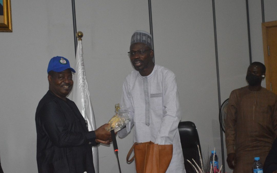 Ag DG ICRC Michael Ohiani with DG NASRDA Dr Halilu Shaba