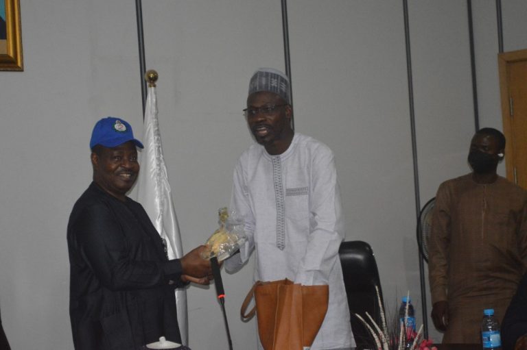Ag DG ICRC Michael Ohiani with DG NASRDA Dr Halilu Shaba