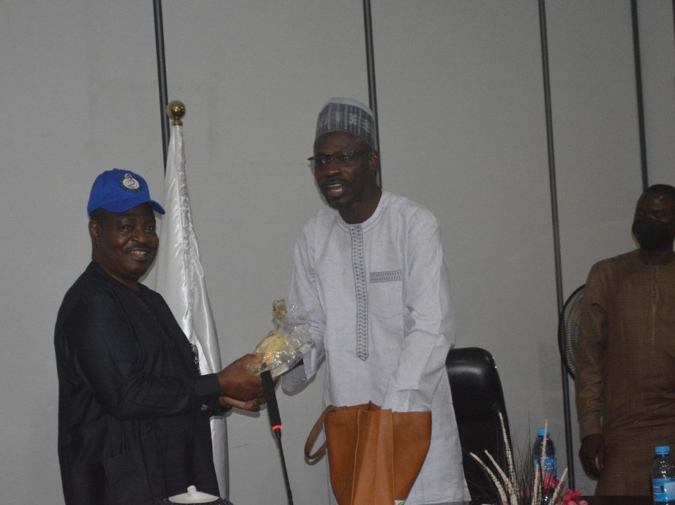 Ag DG ICRC Michael Ohiani with DG NASRDA Dr Halilu Shaba