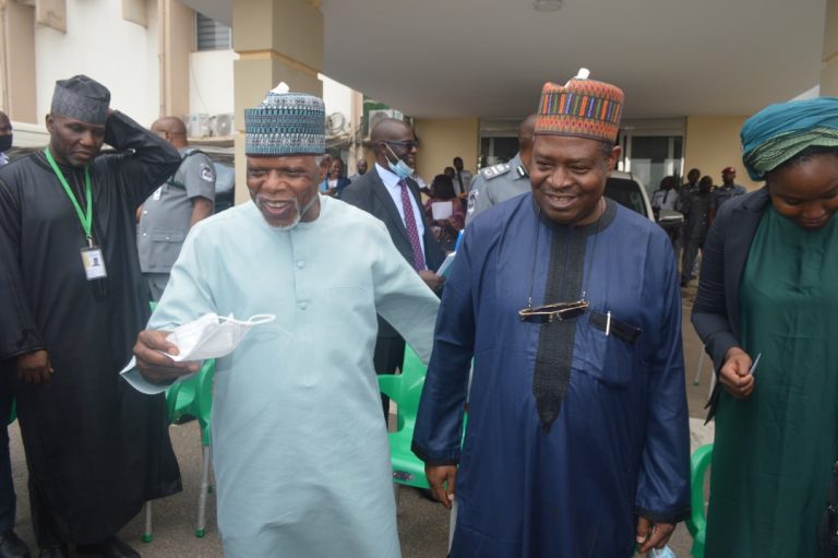 Comptroller General of the Nigerian Customs Service Col. Hameed Ali with Acting DG of ICRC Michael Ohiani after the signing of the Customs Modernisation Agreement