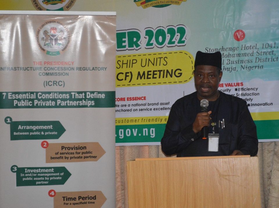 Acting Dg of ICRC Michael Ohiani at the 2nd quarter Public Private Partnership Units Consultative Forum (3PUCF) in Abuja on Thursday