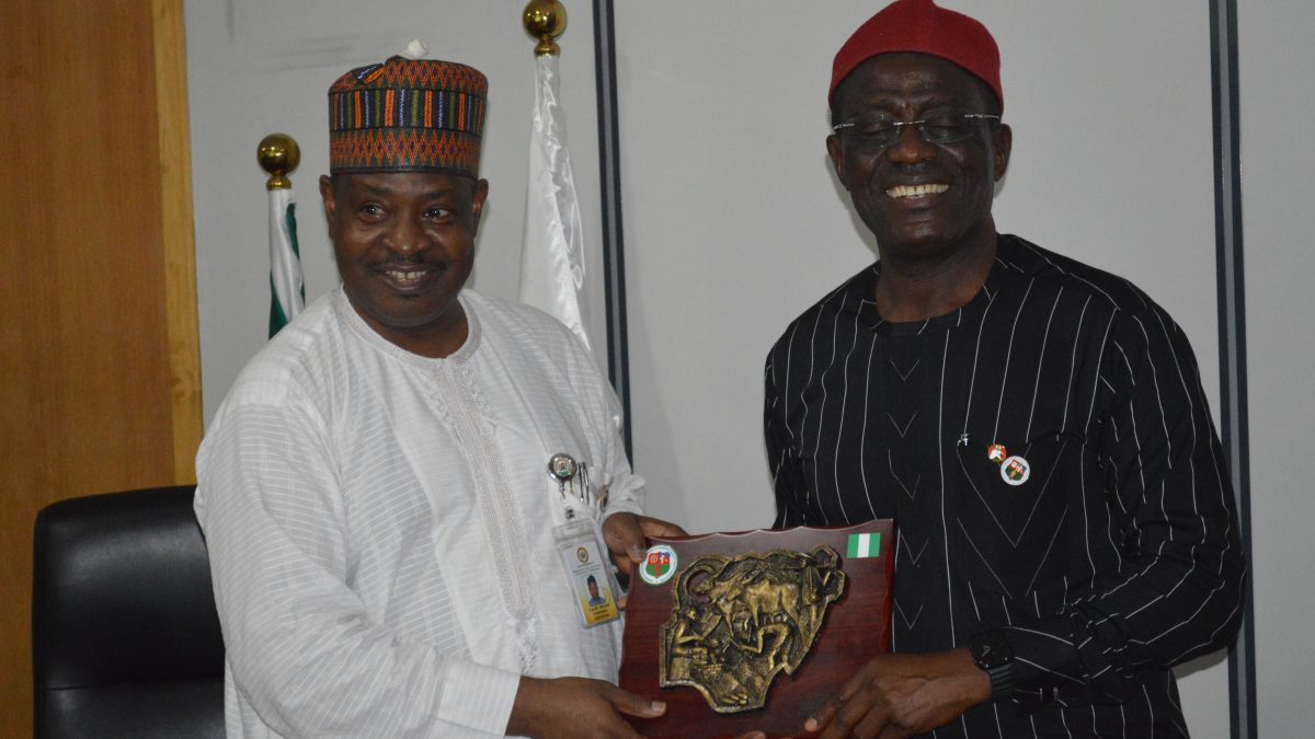 DG of ICRC, Michael Ohiani with National President of NACCIMA John Udeagbala when the Association paid a courtesy visit to the Commission