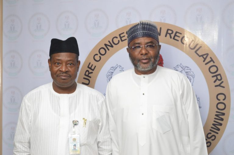 Director General of ICRC, Michael Ohiani with Group Chief Executive Officer, Media Trust Group, Mounir Gwarzo